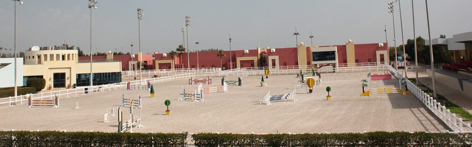 MEC arenas with show jumps, seen across the grounds